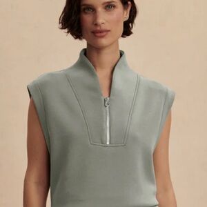 🆕Varley Double Soft Loretta Half Zip Sleeveless Sweatshirt Women’s Size S Green